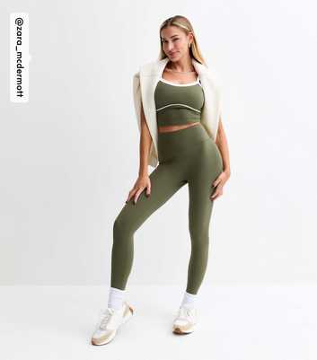 Rise by Zara McDermott Olive Stretch Leggings