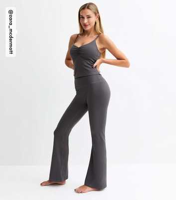 Rise by Zara McDermott Dark Grey Stretch Flared Leggings