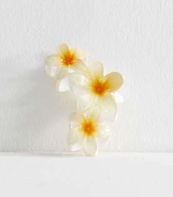 Yellow Tropical Flower Cluster Hair Claw Clip