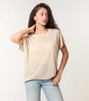 Blue Vanilla Stone Shell Trim Top