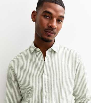 Only & Sons Khaki Striped Long Sleeve Shirt