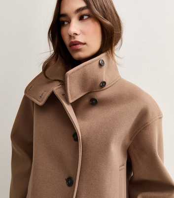 Mink Funnel Neck Button Front Jacket