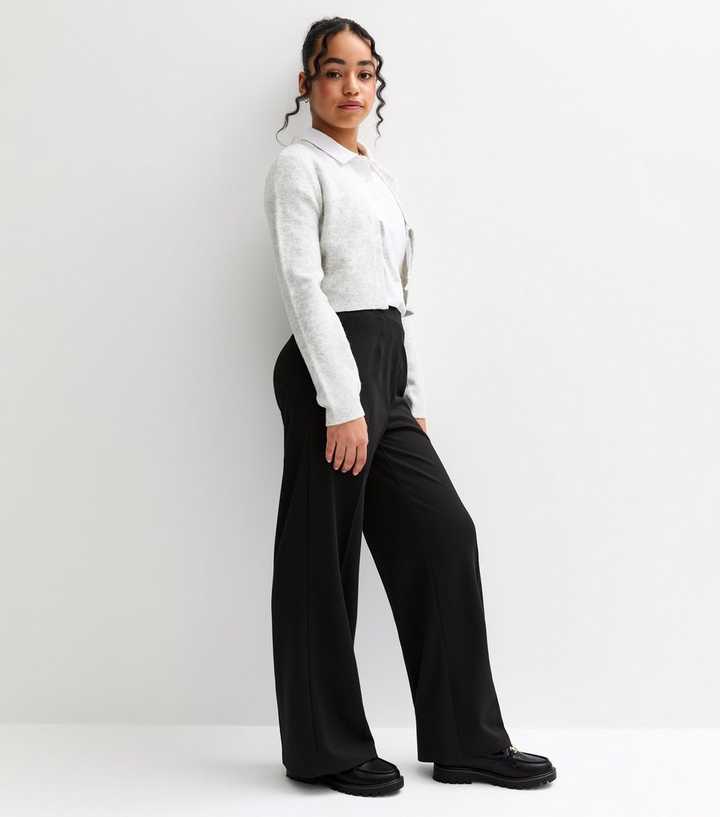 Girls Black Jersey Wide Leg School Trousers | New Look Girls Black Jersey Wide Leg School Trousers | New Look
