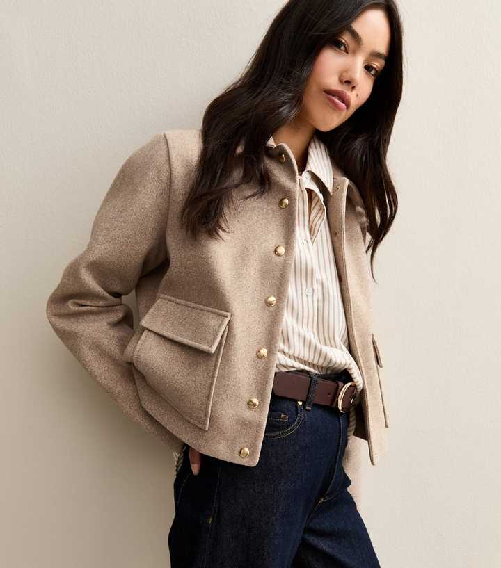 Cream Button Up Long Sleeve Shacket | New Look