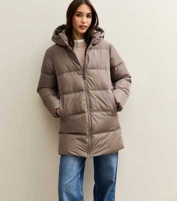 Mink Midi Length Puffer Jacket