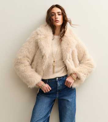 Cream Faux Fur Coat