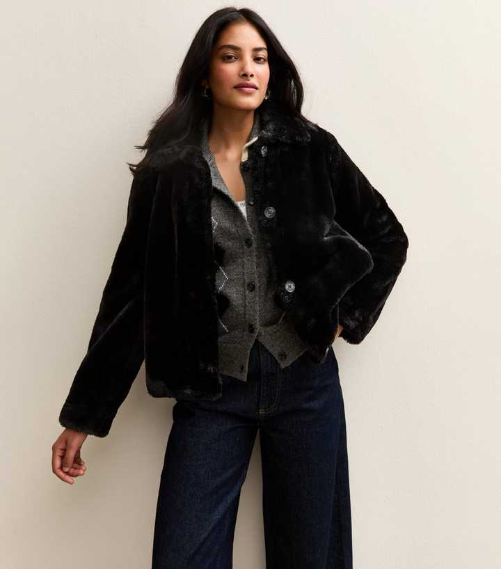 Black Faux Fur Jacket