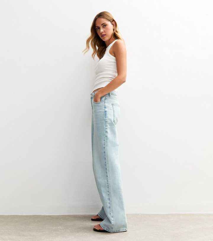 Light Blue Adalae High Waist Wide Leg Jeans