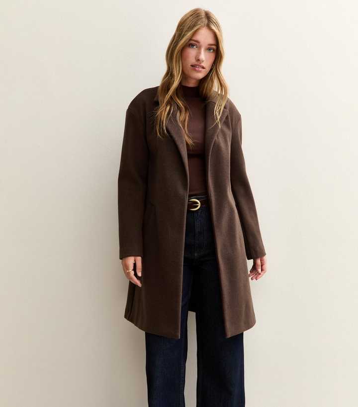 Dark Brown Unlined Tailored Coat