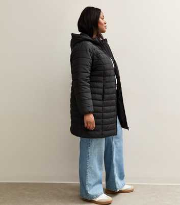 Curves Black Padded Longline Puffer Jacket