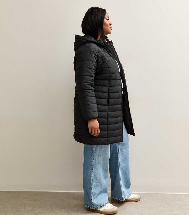 Curves Black Padded Longline Puffer Jacket