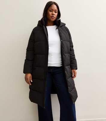 Curves Black Longline Tiered Puffer Jacket