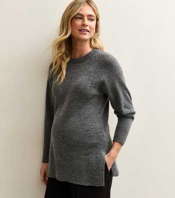 Maternity Grey Side Slit Jumper