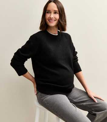 Maternity Black Crew Neck Jumper