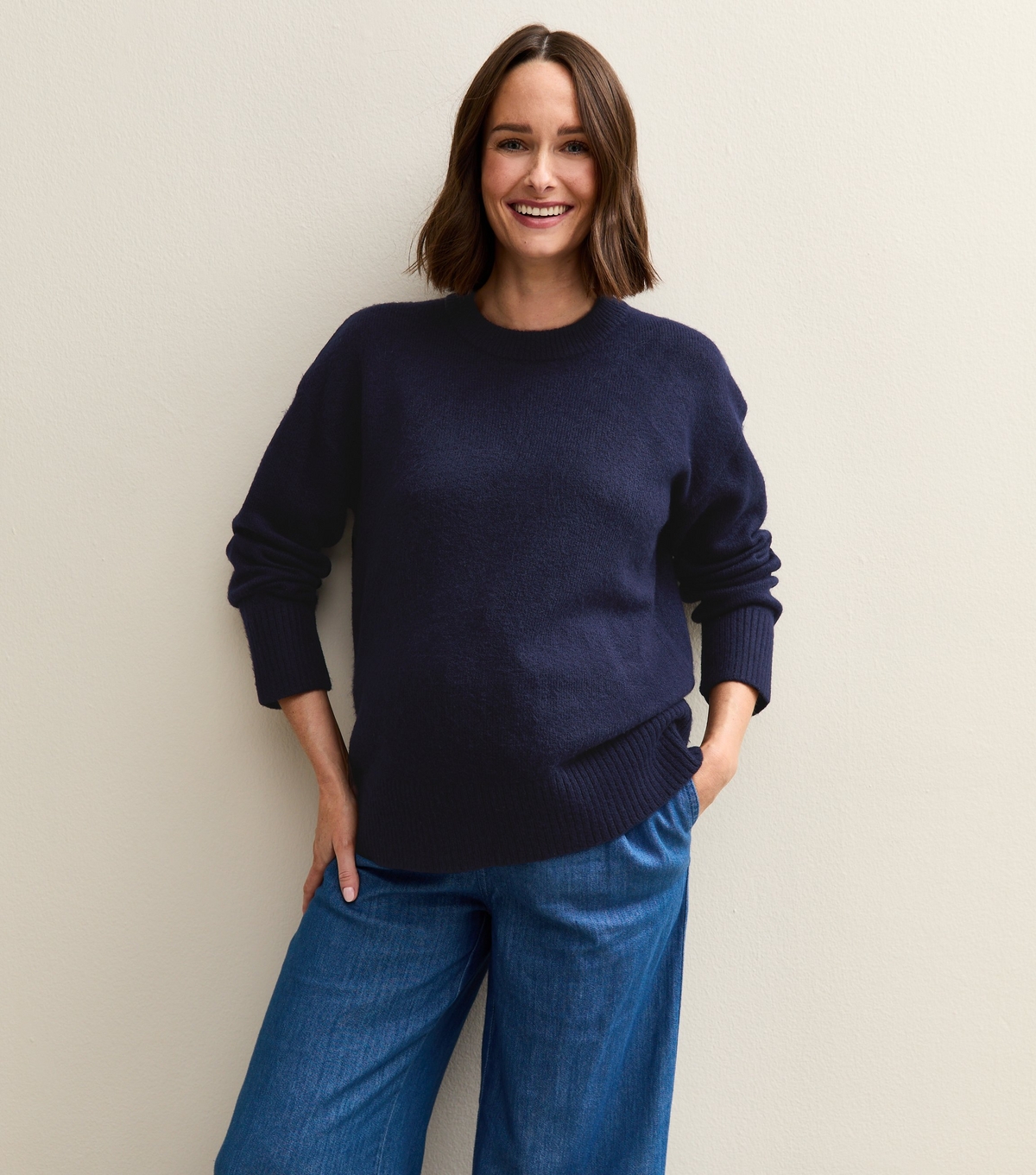 Women's Maternity Navy Crew Neck Jumper New Look