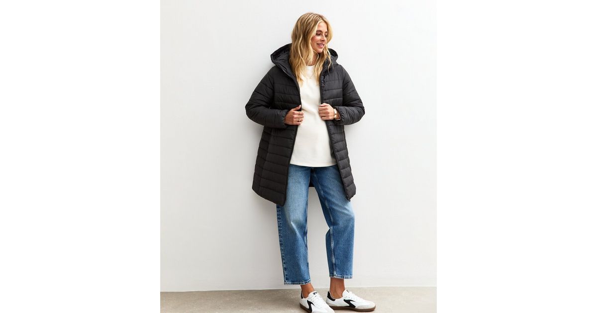 Maternity Black Longline Puffer Jacket New Look