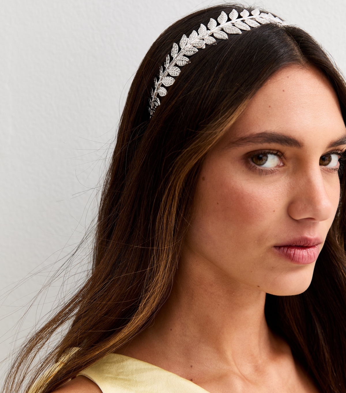 Silver Tone Leaf Headband New Look