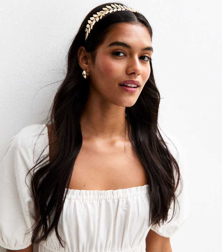 Gold Tone Leaf Headband