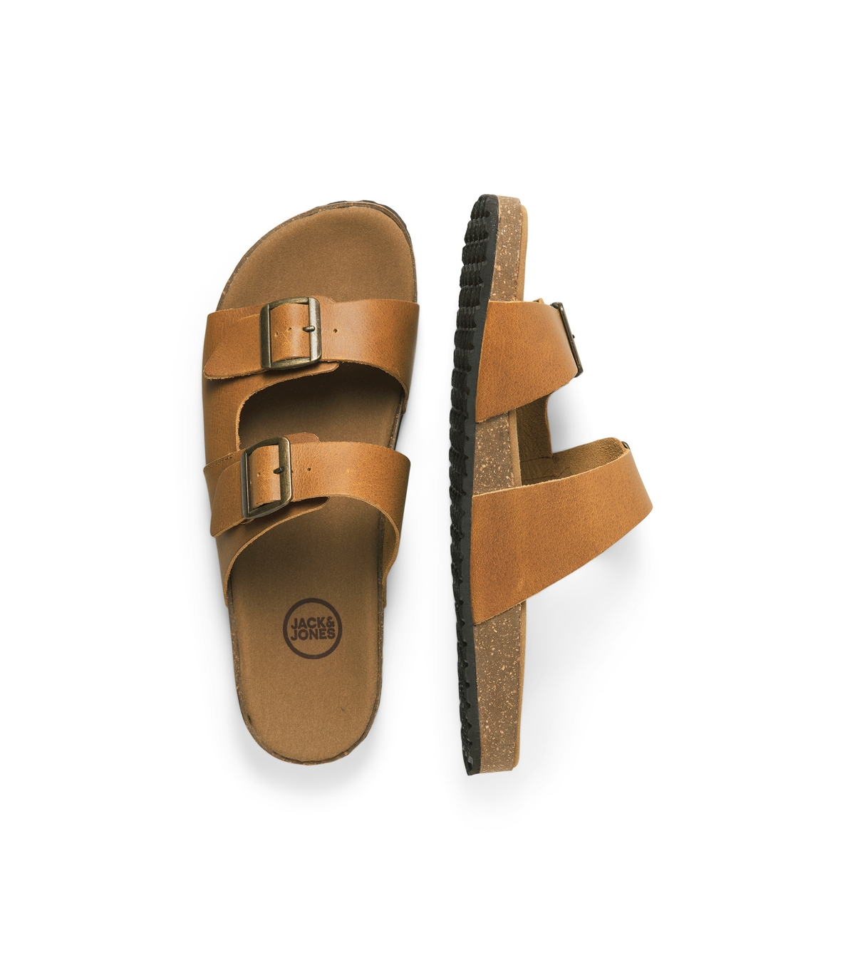 Men's Tan Buckled Strap Sandals Jack & Jones New Look