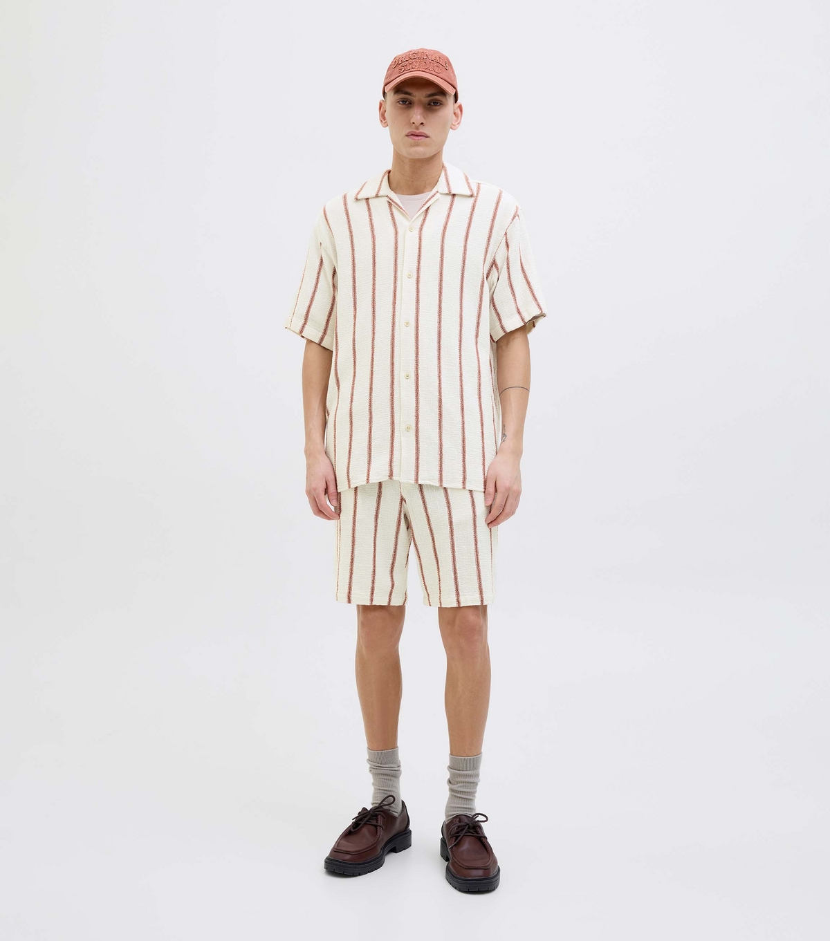 Men's Brown Striped Shirt Jack & Jones New Look