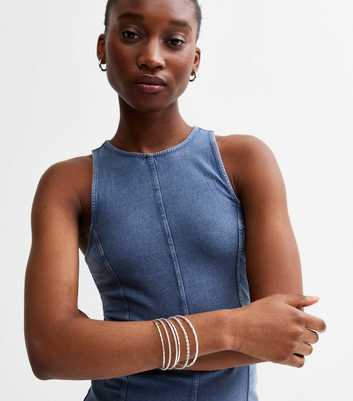 Pack of 6 Silver Tone Textured Bangles