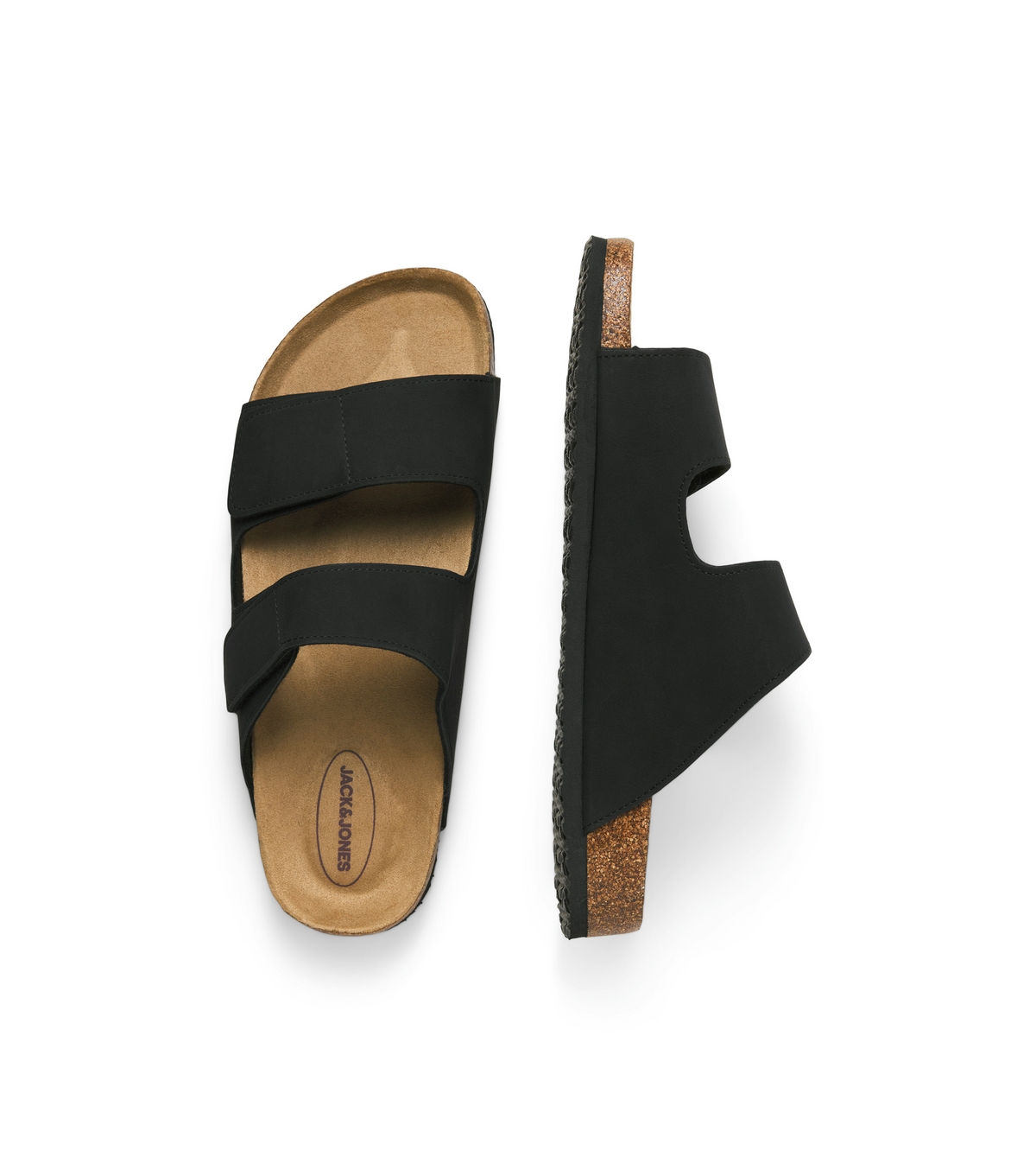 Men's Black Double Strap Sandals Jack & Jones New Look