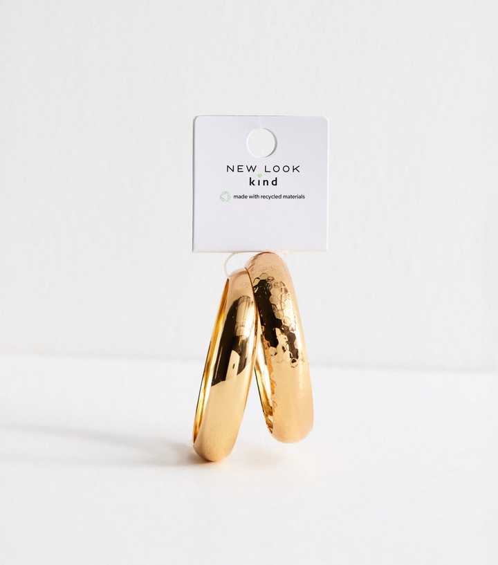 Pack of 2 Gold Tone Chunky Bangles