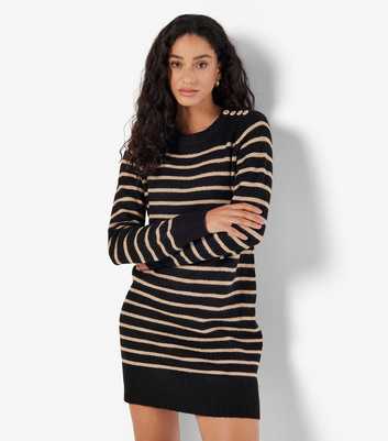 Apricot Black Striped Jumper Dress