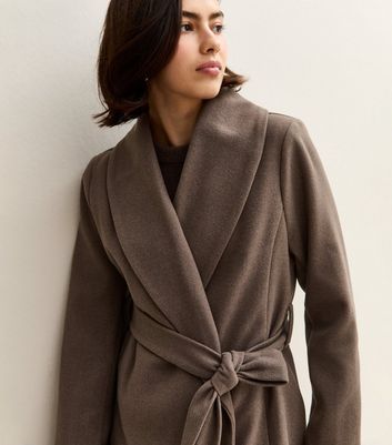 na.e Shawl Collar Short Coat 新品 Shawl collar short coat - Grey - Women - Gina Tricot