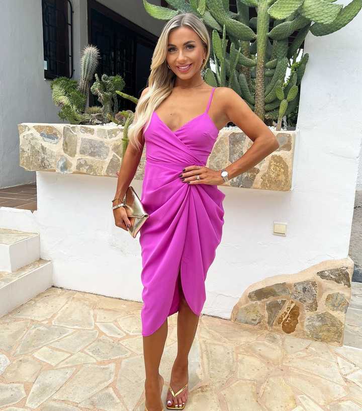 AX Paris Pink Draped Wrap Dress New Look