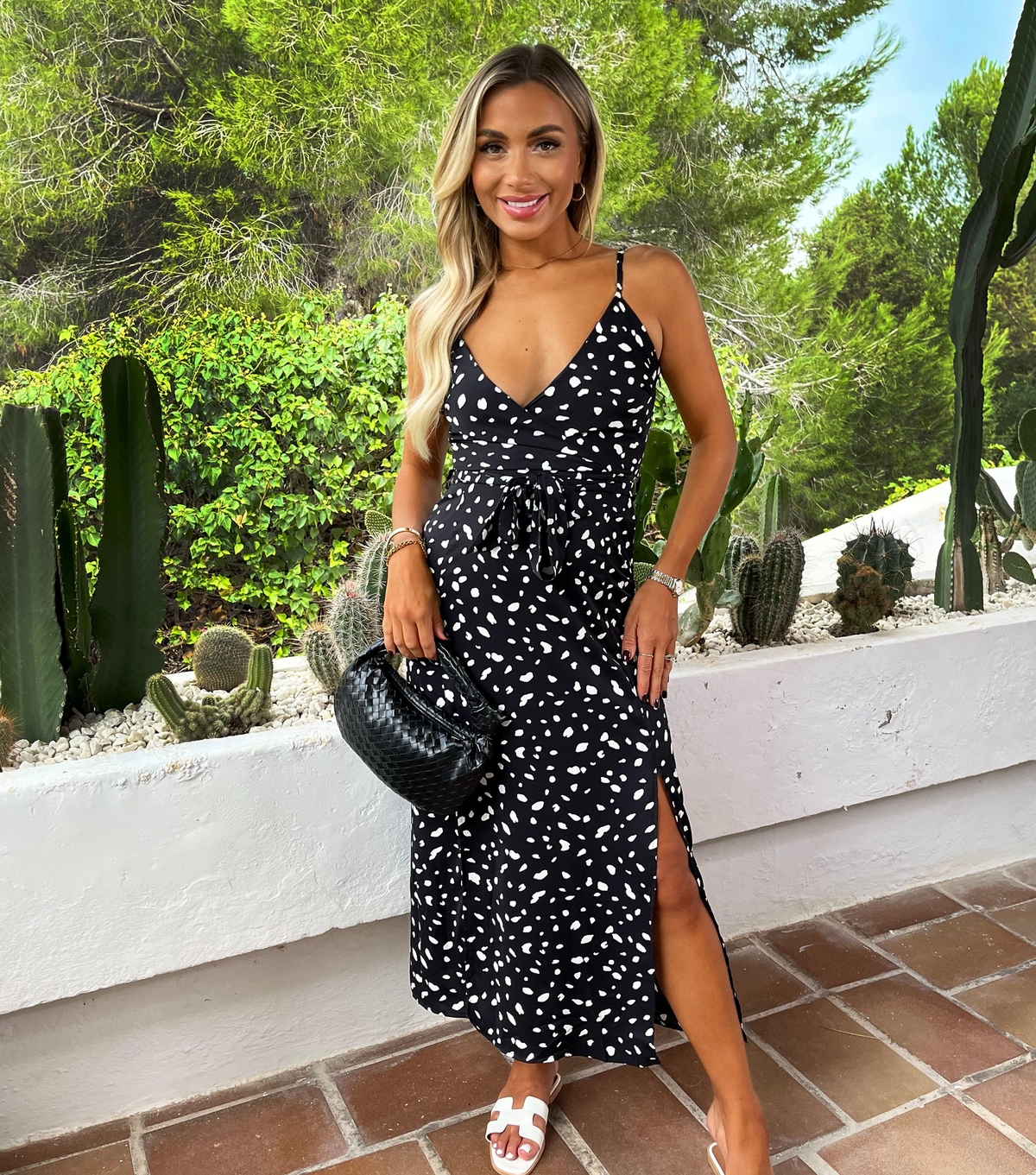 Women's Black Abstract Print Midi Dress AX Paris New Look