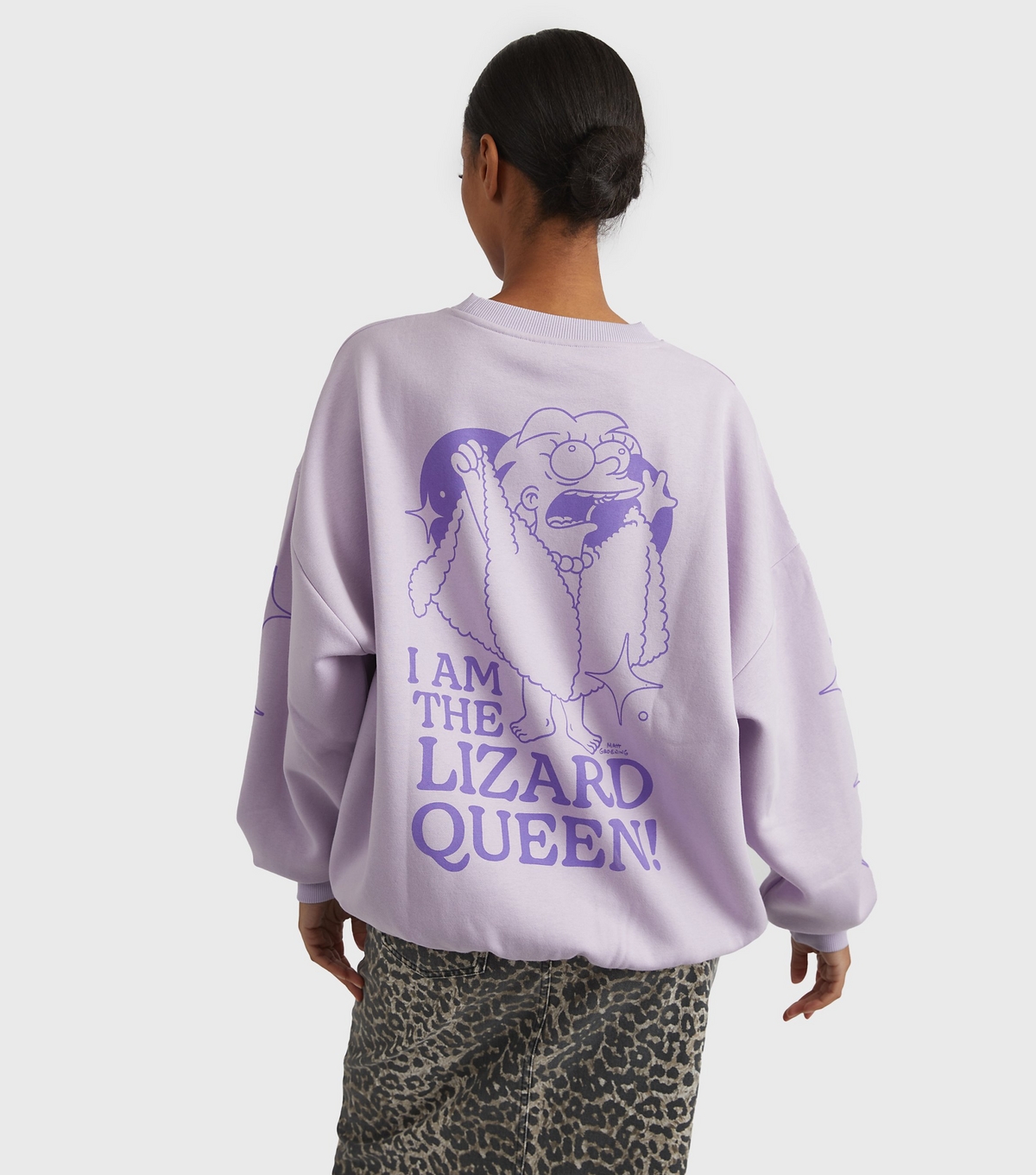 Women's Lilac Simpsons Lizard Queen Sweatshirt Skinnydip New Look