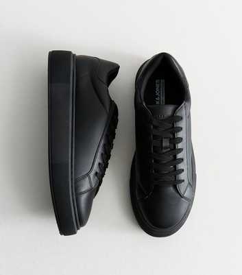 Jack & Jones All Black Faux Leather Trainers