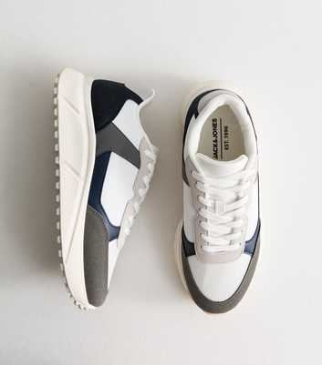 Jack & Jones White Faux Leather Contrast Trim Trainers