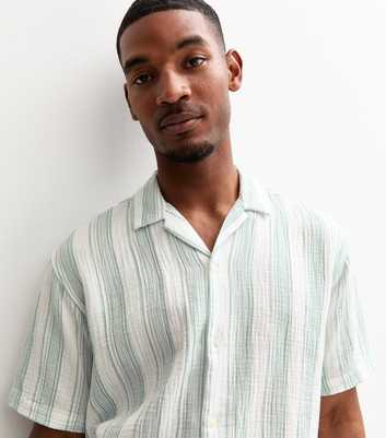 Jack & Jones Off White Textured Striped Shirt