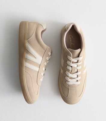 Off White Faux Suede Panelled Trainers