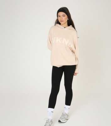 WKNDGIRL Cream Knitted Logo Hoodie