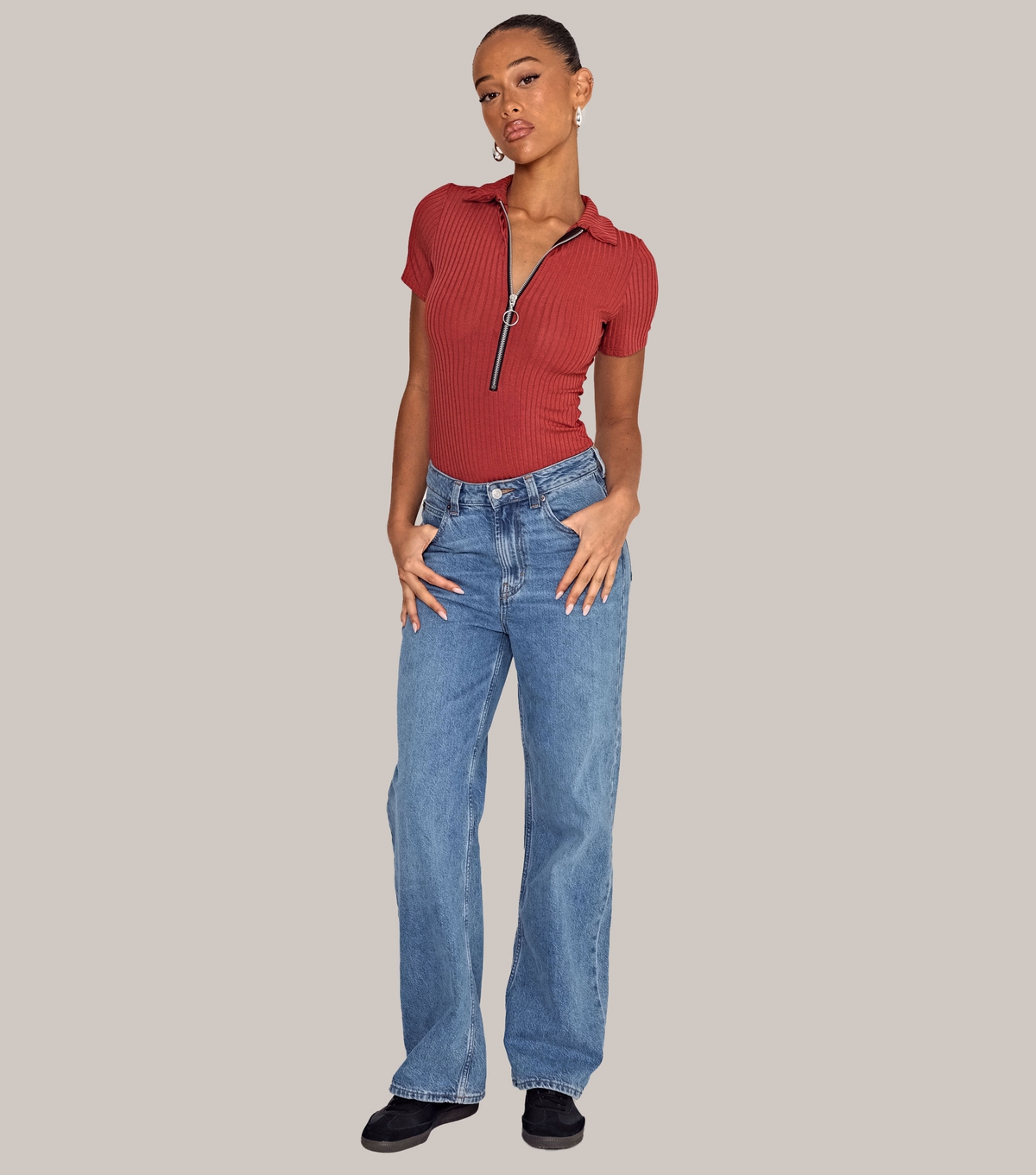 Women's Orange Zip Up Bodysuit WKNDGIRL New Look