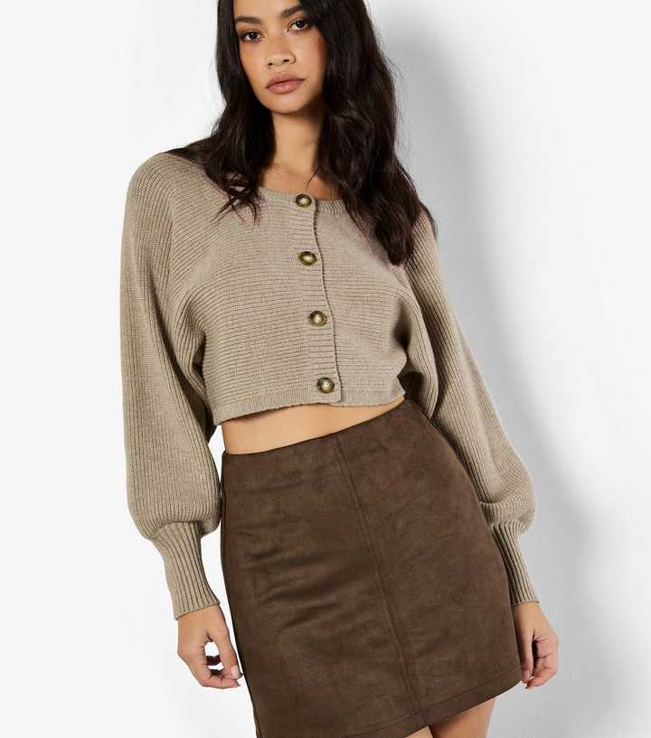 Autumn Brick Brown Fleece A-Line Skirt main image 1