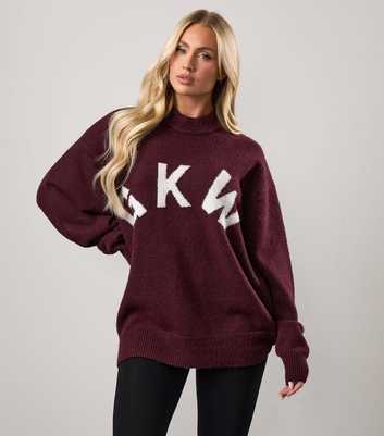 Gym King Burgundy Logo Crew Neck Jumper 