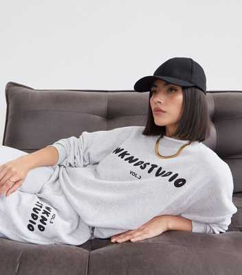 WKNDGIRL Grey Logo Print Sweatshirt