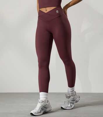 Gym King 365 Burgundy Wrap Over Leggings