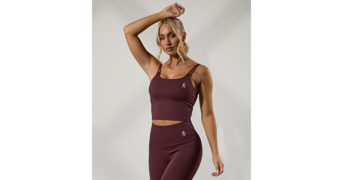 Gym King 365 Burgundy Long Line Tank Sports Bra New Look