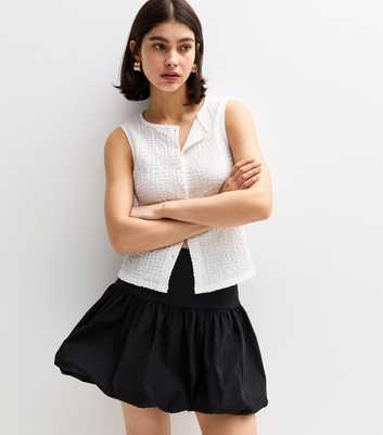 Black Puffball Mini Skirt