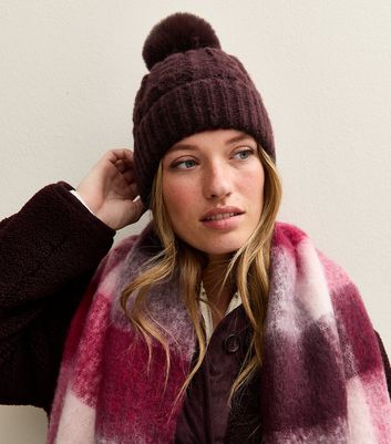 dark-burgundy-cable-knit-faux-  display picture 1