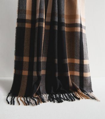 小物 Brushed Scarf / CHECKED BLACK Brushed Scarf / CHECKED BLACK Buy Monochrome Brushed Woven Check