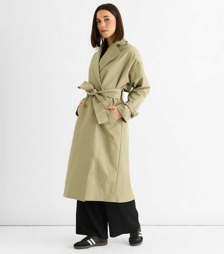 Gini London Light Khaki Belted Trench Coat New Look