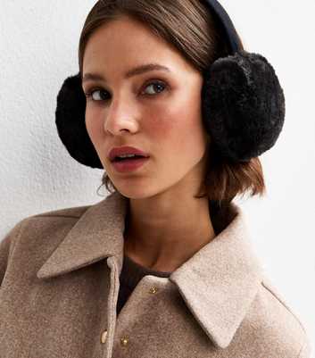 Black Faux Fur Ear Muffs