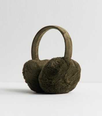 Khaki Faux Fur Ear Muffs