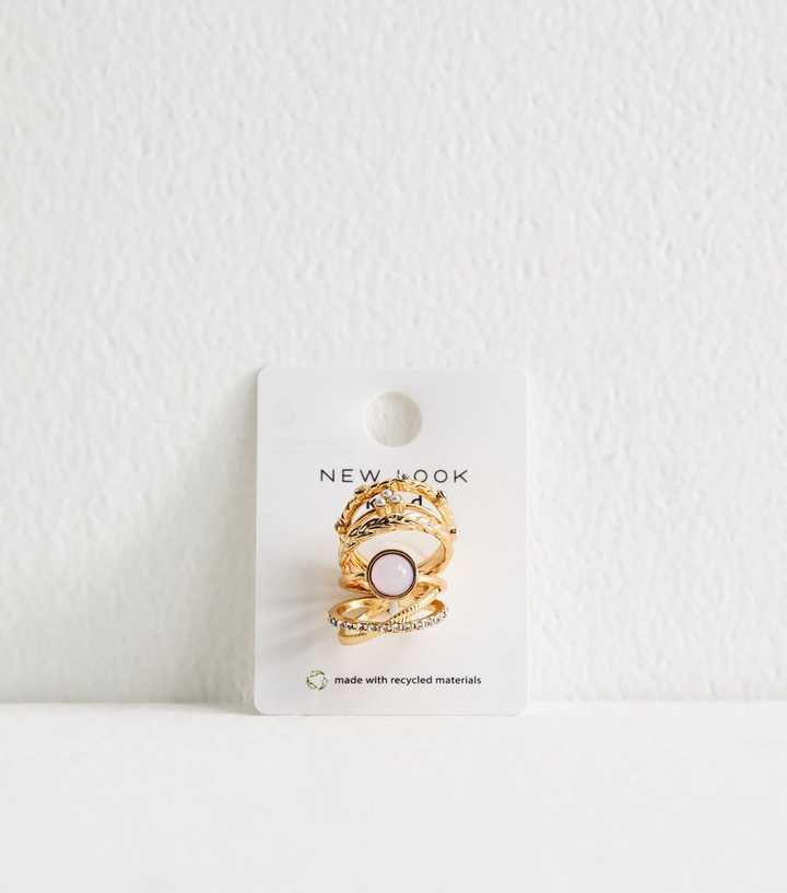 Gold Tone Pack of 5 Stackable Rings